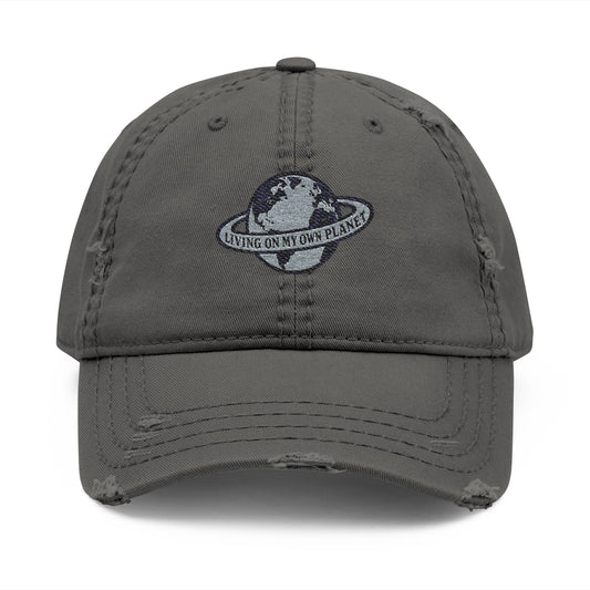 Living on my own planet distressed Cap